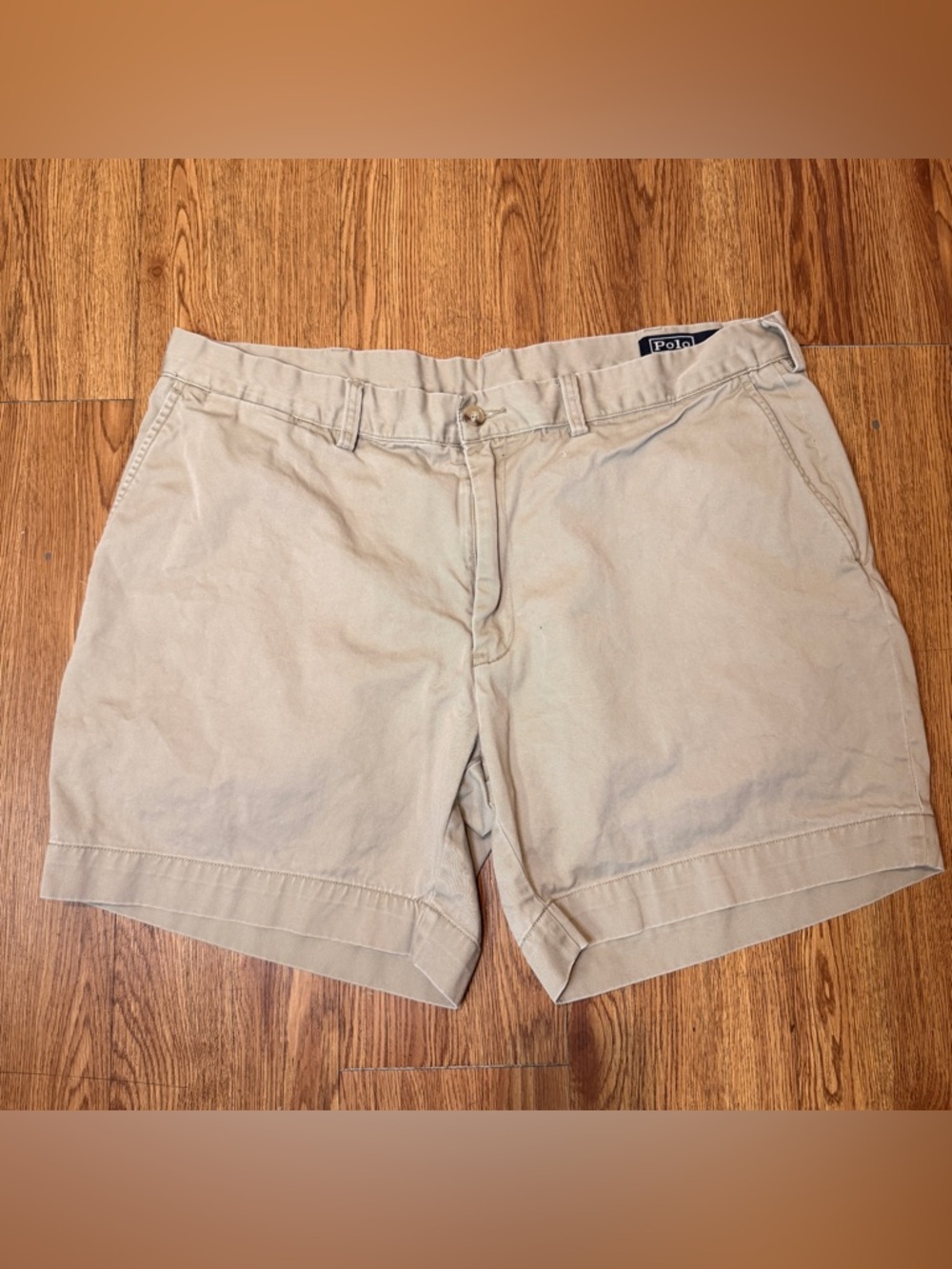 Polo by Ralph Lauren Men’s Khaki Flat-Front Shorts